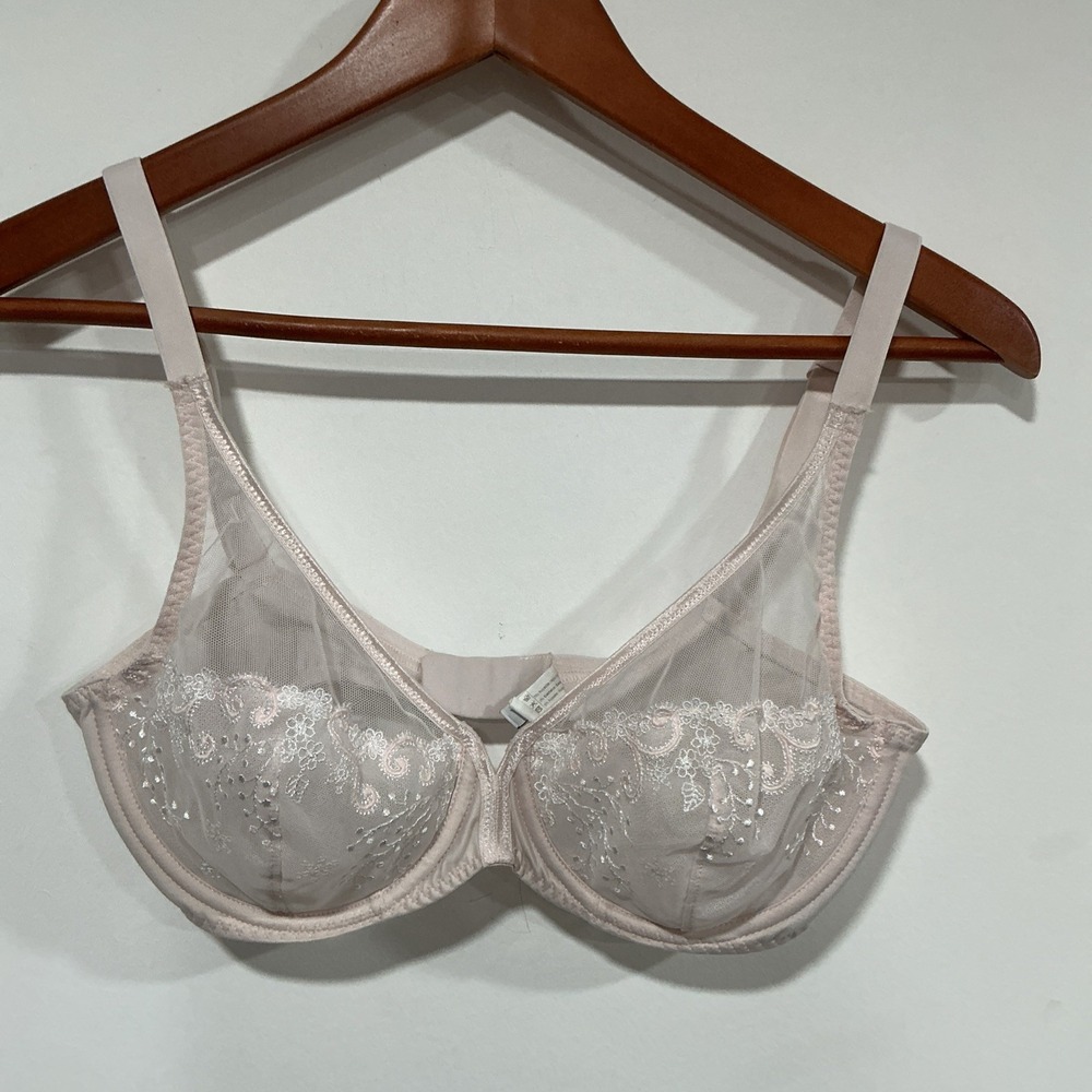 Simone Perele Delice Full Coverage Plunge Bra, Blush, 34D, EUC